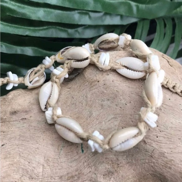 New BEACH HIPPIE HEMP Cowrie & PUKA POOKA SHELLS Macrame Unisex Necklace - Picture 4 of 12